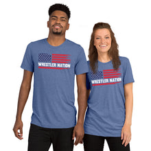 Load image into Gallery viewer, Tri-Blend Wrestler Nation Short Sleeve T-shirt